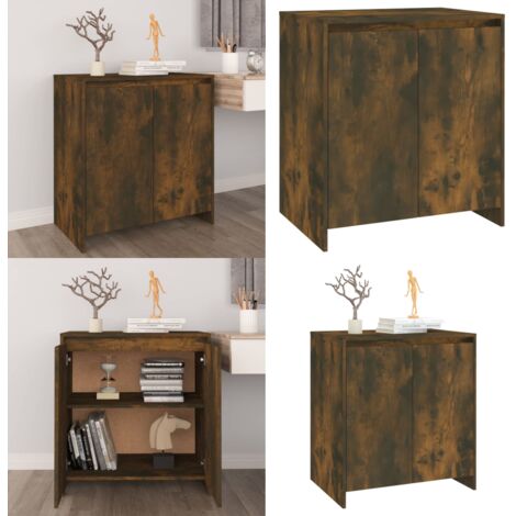 Aparador madera contrachapada color roble ahumado 70x41x75 cm - Aparador de roble - Aparador decorativo