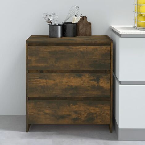 Aparador madera contrachapada color roble ahumado 70x41x75 cm vidaXL