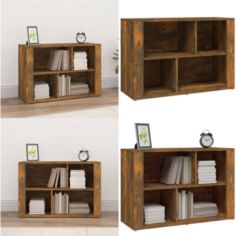 Aparador madera contrachapada color roble ahumado 80x30x54 cm - Aparador de roble - Aparador de contrachapado