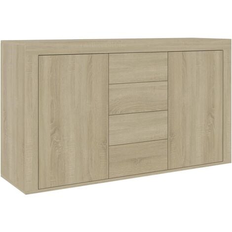 Aparador madera contrachapada color roble Sonoma 120x36x69 cm vidaXL