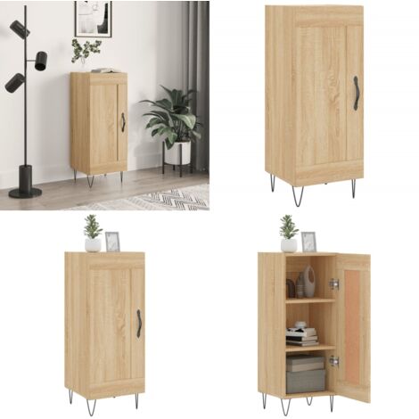 Aparador madera contrachapada color roble Sonoma 34,5x34x90 cm - Almacenamiento - Aparador con puerta