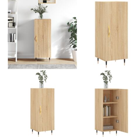 Aparador madera contrachapada color roble Sonoma 34,5x34x90 cm - Aparador de madera contrachapada - Aparador moderno