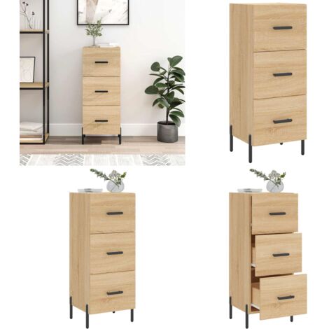 Aparador madera contrachapada color roble Sonoma 34,5x34x90 cm - Aparador de madera contrachapada - Aparador moderno