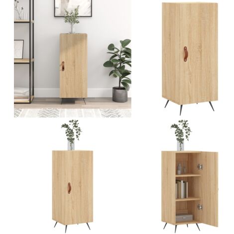Aparador madera contrachapada color roble Sonoma 34,5x34x90 cm - Aparador de madera contrachapada - Aparador moderno