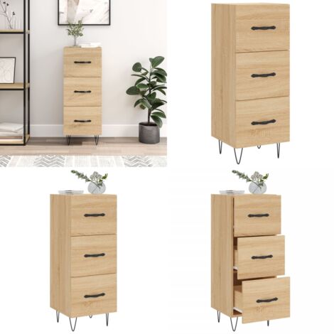 Aparador madera contrachapada color roble Sonoma 34,5x34x90 cm - Aparador de madera contrachapada - Aparador moderno