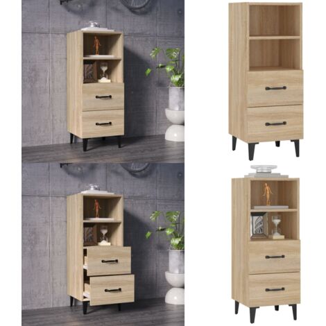 Aparador madera contrachapada color roble Sonoma 34,5x34x90 cm - Aparador de roble - Aparador de contrachapado