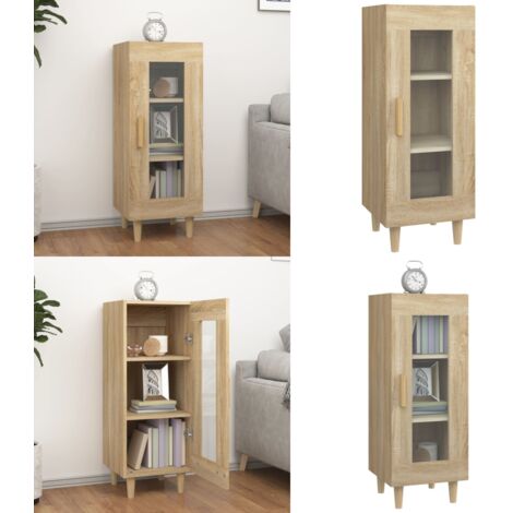 Aparador madera contrachapada color roble Sonoma 34,5x34x90 cm - Aparador de roble - Aparador de madera contrachapada