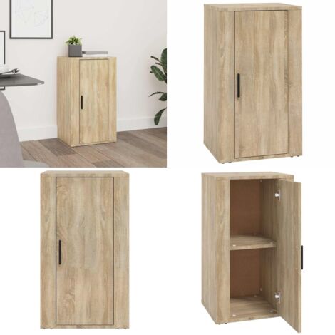 Aparador madera contrachapada color roble Sonoma 40x33x70 cm - Aparador de madera contrachapada - Aparador de roble Sonoma