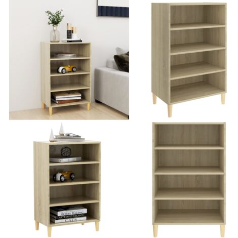 Aparador madera contrachapada color roble Sonoma 57x35x90 cm - Aparador de roble - Aparador de madera contrachapada