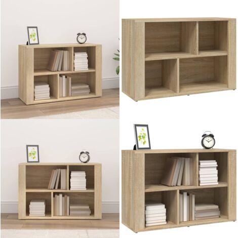 Aparador madera contrachapada color roble Sonoma 80x30x54 cm - Aparador de roble - Aparador de contrachapado