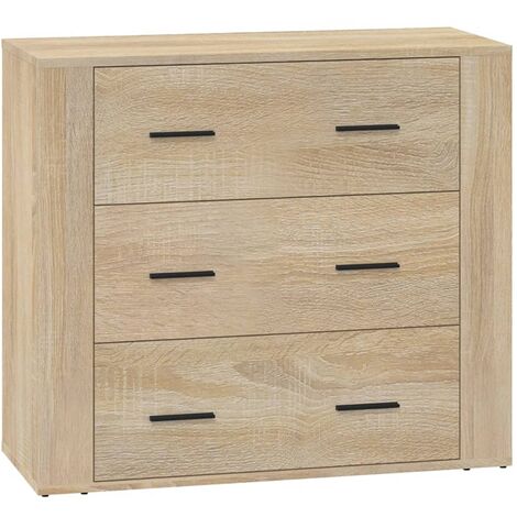 Aparador madera contrachapada color roble Sonoma 80x33x70 cm vidaXL