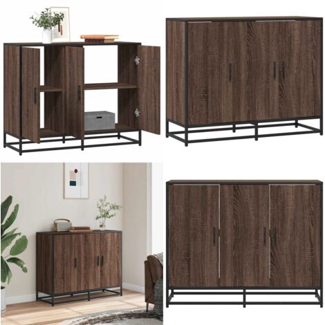 Aparador madera contrachapada marrón roble 94x35x76 cm - Aparador madera contrachapada - Muebles de cocina