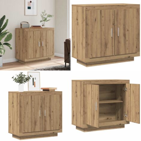 Aparador madera contrachapada roble artisian 80x40x75 cm - Aparador roble - Aparador artesanal