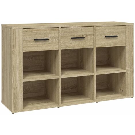 Aparador madera contrachapada roble Sonoma 100x30x59,5 cm vidaXL