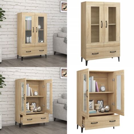 Aparador madera contrachapada roble Sonoma 70x31x115 cm - Madera contrachapada - Almacenamiento