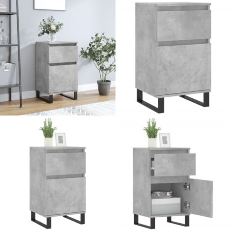 Aparador madera de ingeniería gris hormigón 40x35x70 cm - Almacenamiento - Muebles decorativos