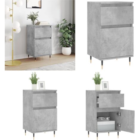 Aparador madera de ingeniería gris hormigón 40x35x70 cm - Almacenamiento - Muebles decorativos