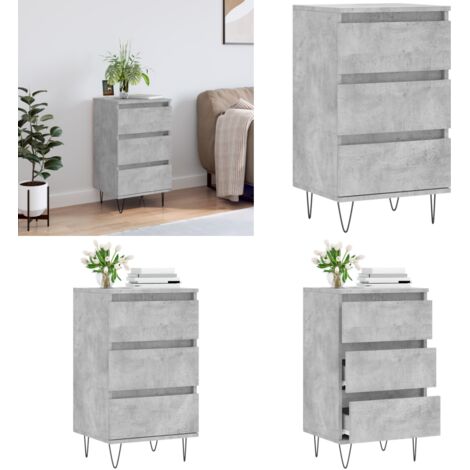 Aparador madera de ingeniería gris hormigón 40x35x70 cm - Aparador gris hormigón - Aparador de almacenamiento