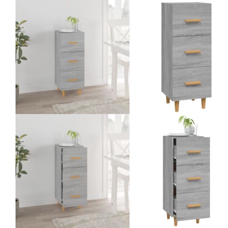 Aparador madera de ingeniería gris Sonoma 34,5x34x90 cm - Aparador gris Sonoma - Aparador de madera contrachapada