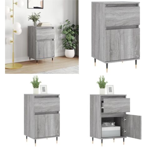 Aparador madera de ingeniería gris Sonoma 40x35x70 cm - Almacenamiento - Muebles decorativos