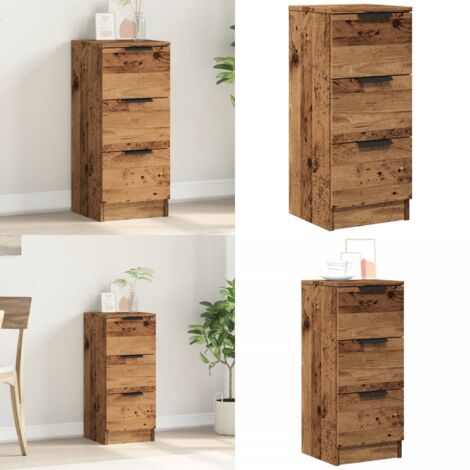 Aparador madera de ingeniería madera envejecida 30x30x70 cm - Aparador de madera envejecida - Aparador de madera contrachapada