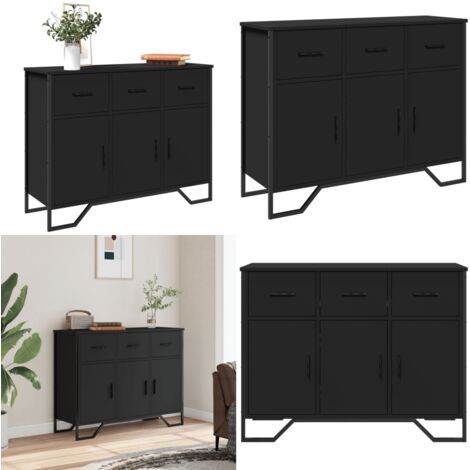 Aparador madera de ingeniería negro 97x32,5x74,5 cm - Aparador de ingeniería - Aparador negro
