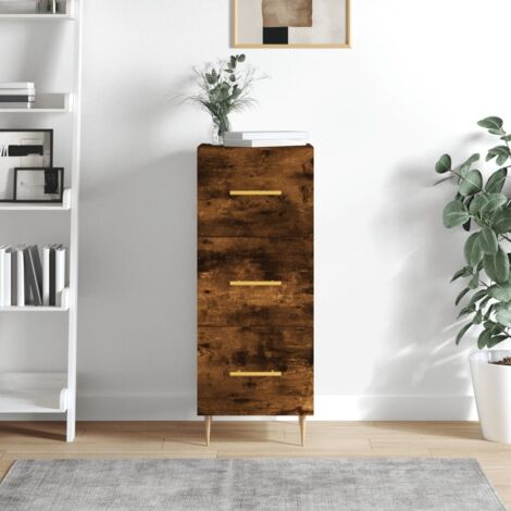 Aparador madera de ingeniería roble ahumado 34,5x34x90 cm vidaXL