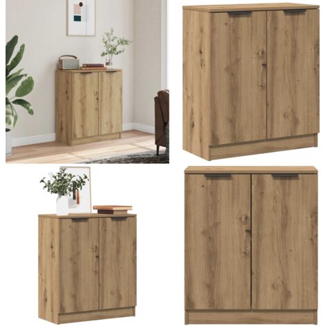 Aparador madera de ingeniería roble artiasian 60x30x70 cm - Aparador de almacenamiento - Aparador de roble artesanal