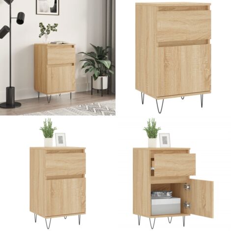 Aparador madera de ingeniería roble Sonoma 40x35x70 cm - Almacenamiento - Muebles decorativos