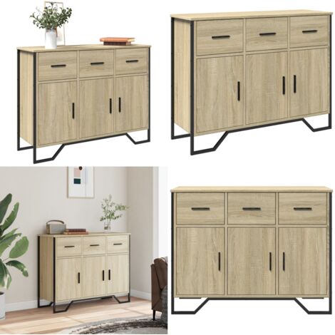 Aparador madera de ingeniería roble Sonoma 97x32,5x74,5 cm - Aparador de ingeniería - Aparador de roble Sonoma