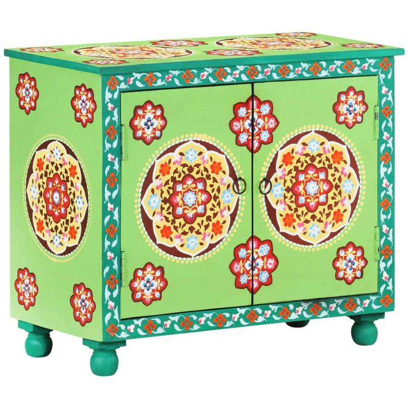 

Aparador madera de mango pintado a mano multicolor 70x35x60 cm
