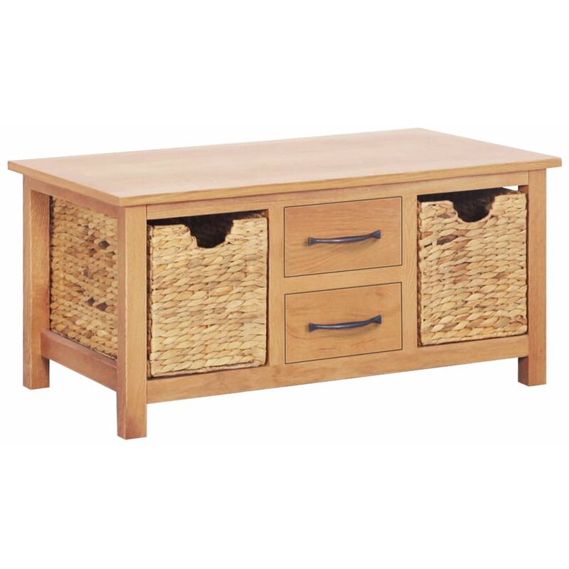 

Aparador madera de roble maciza y jacinto de agua 88x53x43 cm