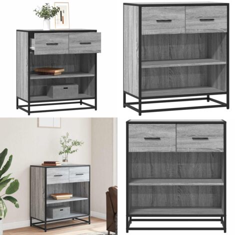 Aparador madera ingeniería gris sonoma 68x35x76 cm - Aparador gris - Madera de ingeniería