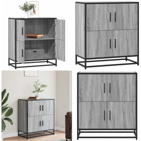 Aparador madera ingeniería gris sonoma 68x35x76 cm - Aparador gris - Madera de ingeniería