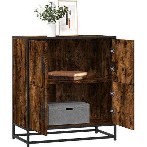 Aparador madera ingeniería roble ahumado 68x35x76 cm vidaXL