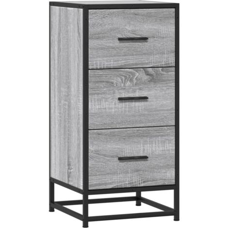 Aparador madera ingeniería y metal gris Sonoma 35,5x35x76 cm vidaXL