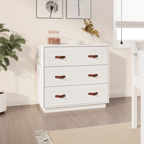 Aparador madera maciza de pino blanco 80x40x75 cm vidaXL