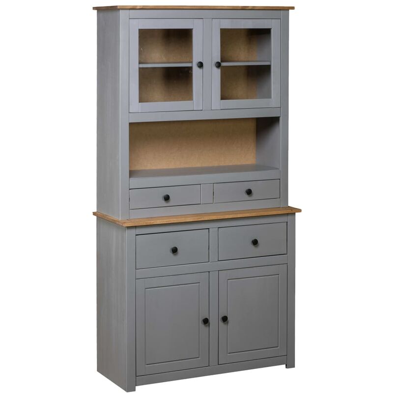 

Aparador madera maciza pino estilo Panama gris 93x40,5x180 cm
