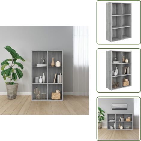Aparador madera - vidaXL Estantería/Aparador madera contrachapada gris Sonoma 66x30x98cm - Estantería para libros