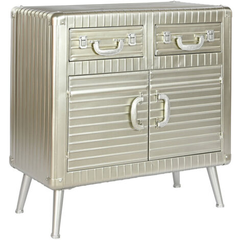 Aparador Metal Mdf 80X39X82 Plateado