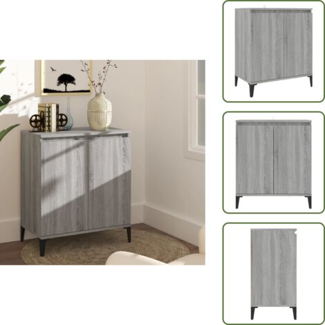 Aparador minimalista - vidaXL Aparador de madera contrachapada gris Sonoma 60x35x70 cm - Aparador de pared