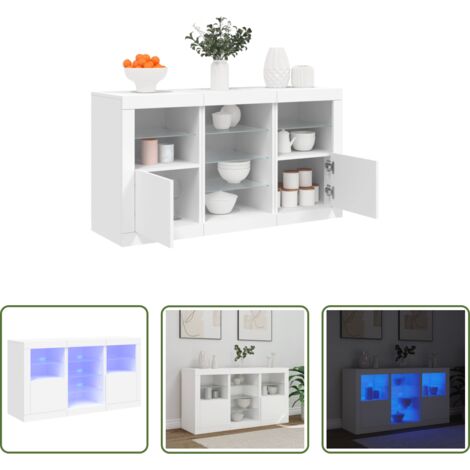 Aparador moderno -  Aparador con luces LED blanco 123x37x67 cm