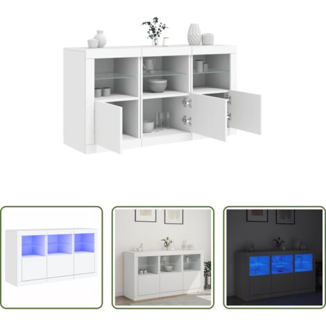 Aparador moderno -  Aparador con luces LED blanco 123x37x67 cm