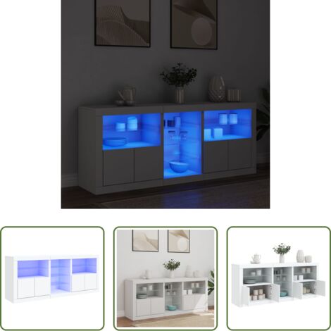Aparador moderno -  Aparador con luces LED blanco 162x37x67 cm
