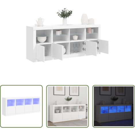 Aparador moderno -  Aparador con luces LED blanco 163x37x67 cm