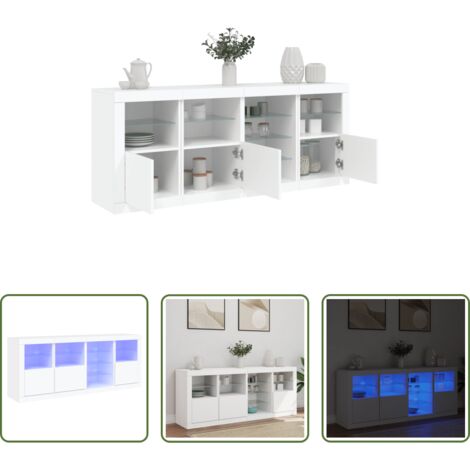 Aparador moderno -  Aparador con luces LED blanco 164x37x67 cm