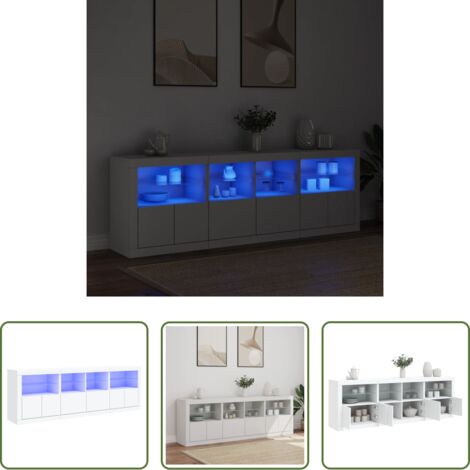 Aparador moderno -  Aparador con luces LED blanco 202x37x67 cm