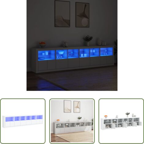 Aparador moderno -  Aparador con luces LED blanco 283x37x67 cm