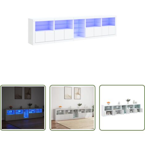Aparador moderno -  Aparador con luces LED blanco 283x37x67 cm