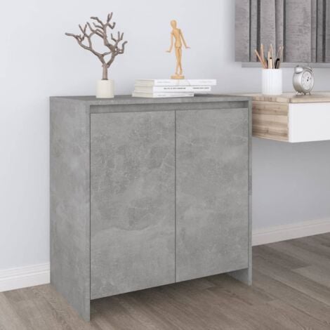 MAISONCHIC Aparador Moderno Aparador de Salón Cómoda de madera contrachapada gris hormigón 70x41x75 cm ES37380A